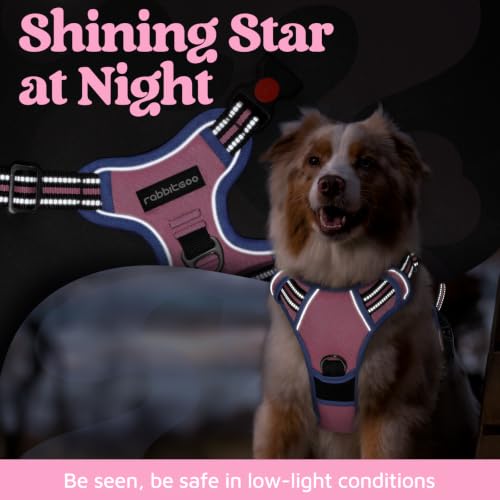 Dog Harness Medium Sized (Light Pink & Blue / Medium)