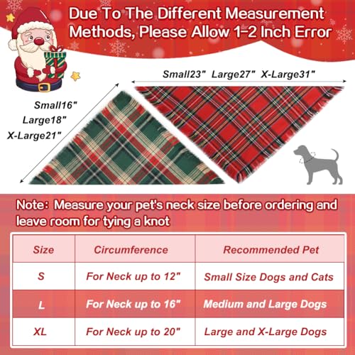 Dog Christmas Bandana with Tassels Edges (Large / Christmas)
