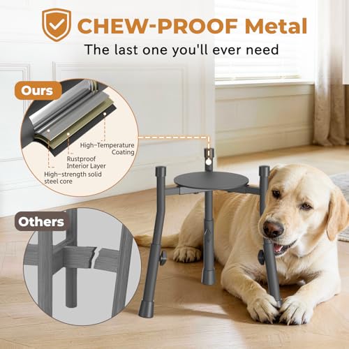 Elevated Dog Bowl Stand for Large Medium Breeds (Black-Taller 4 Heights 2 Pack)