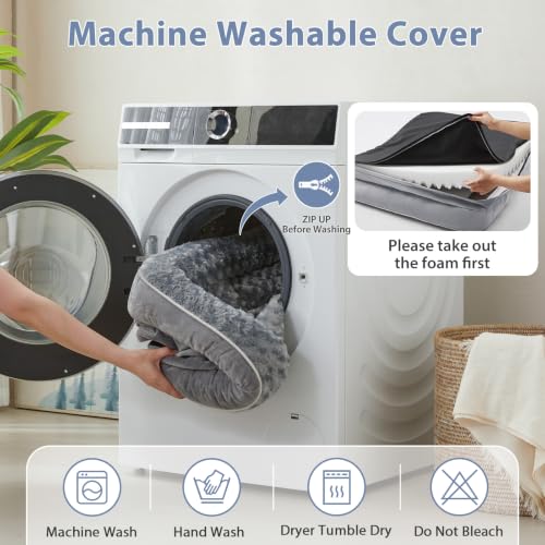 Orthopedic Washable Dog Bed (Gray / 30.0"l x 20.0"w x 6.5"th)