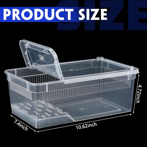 8 Pcs Reptile Breeding Box (Vent Strips / Clear / 8.6 x 5.1 x 3.1 Inch)