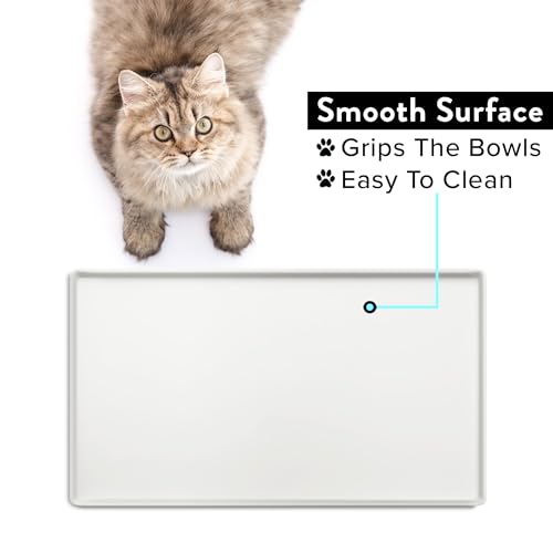 Premium Cat Food Mat (24"L x 14"W / Marshmallow)