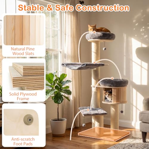 Modern Cat Tree (68.5 Inches / Gray)