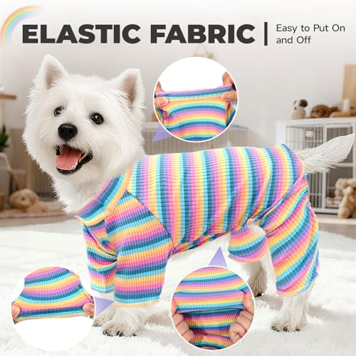 Striped Dog Pajamas Stretchy Cute Four