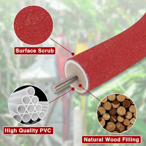 U Shaped Large Parrot Perch (Large / Red)
