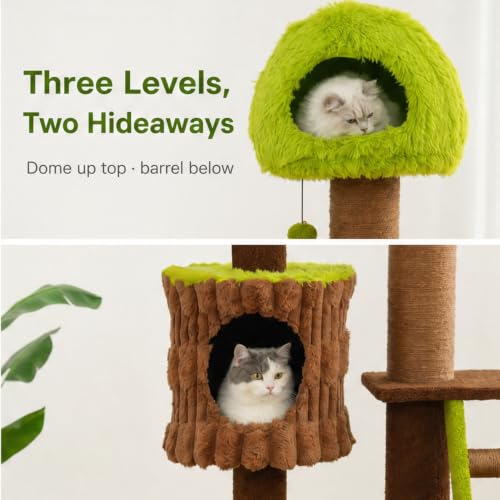 60in Heavy‑Duty Forest Cat Tree for Indoor Cats (Green / 60 inches)