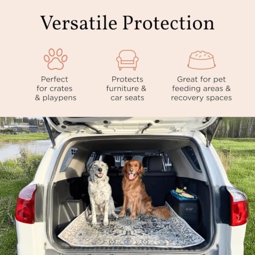Lovewag Reusable Washable Dog Pee Pads (Taupe Checkers / 36x48 inches (Pack of 2))