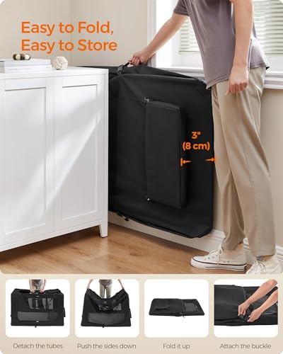Collapsible Soft Dog Crate (XXXXL（48"L x 31"W x 31"H） / Black)