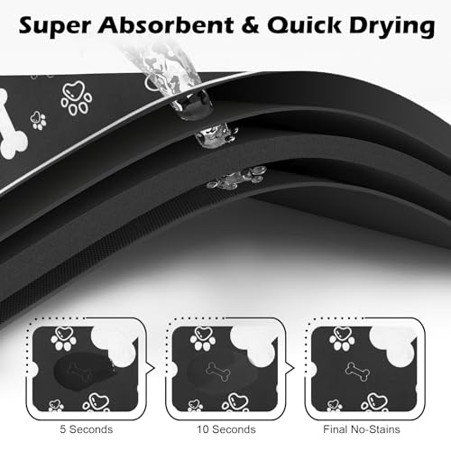 Pet Feeding Mat (29"L x 17"W / Square Black)