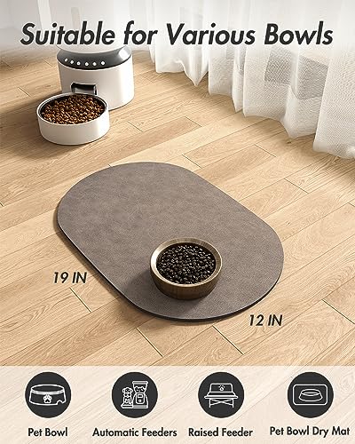 Absorbent Dog Food Mat (Brown / 12"x19")