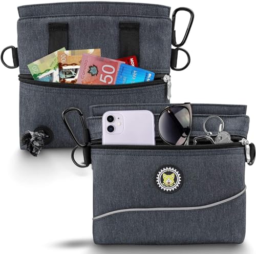 Dog Treat Pouch with Magnetic Closure (L / Black)