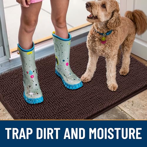 Dog Door Mat for Muddy Paws 54x24 (Brown / 54"X24")