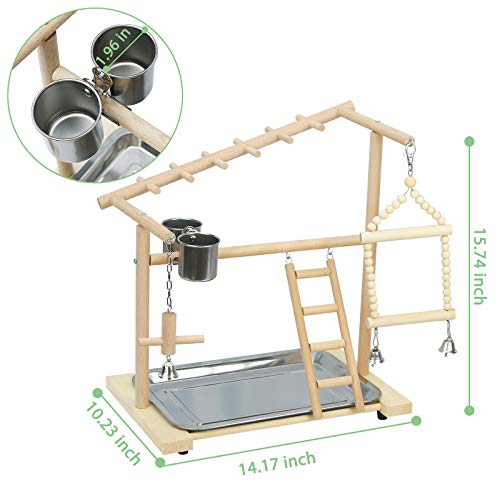 Parrot Playstand Bird Playground Wood Perch Stand