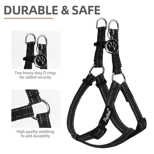 No Pull Dog Harness Small Sized Step (Black(Reflective) / Small)