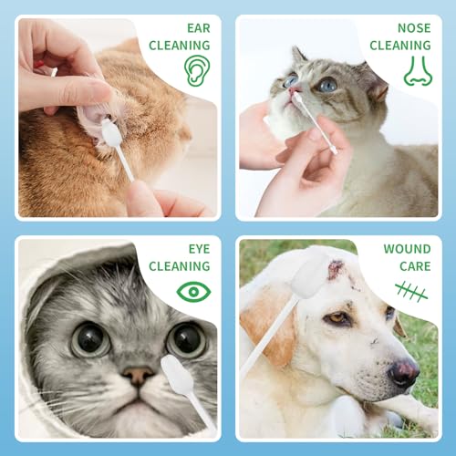 60 PCS Cotton Dog Ear Cleaning Swabs