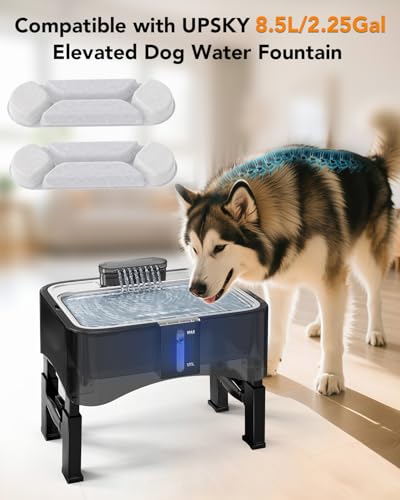 8.5L Elevated Dog Water Fountain with 4 Heights Adjustable