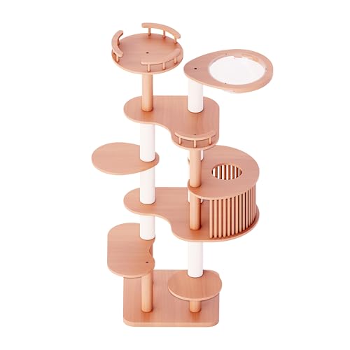 Cat Tree 72.3" Solid Wood Multi (L23.6"xW23.6"xH72.3")