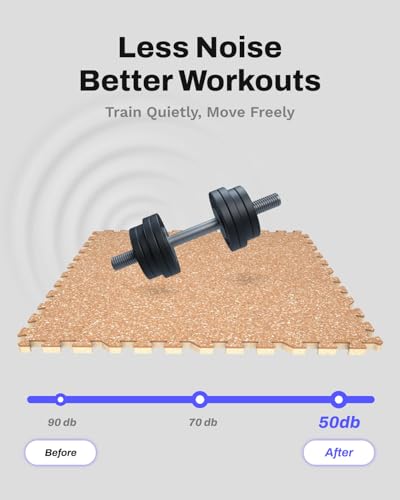 0.79" Thick Gym Flooring for Home Gym (Wood / 96 Sq Ft (24 Tiles))