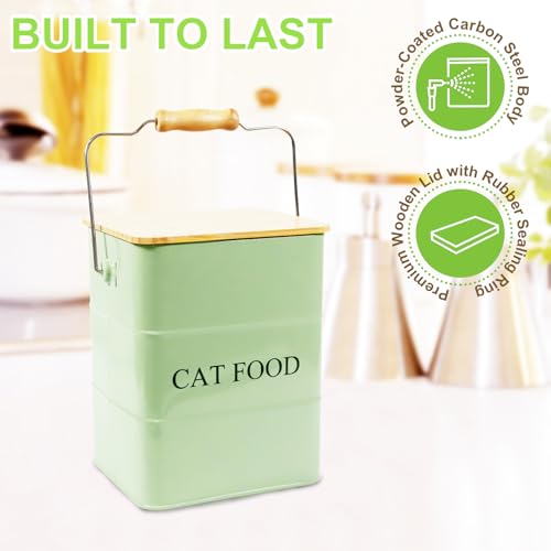 Cat Food storage container Cat Treats Jar (Cat-Green)