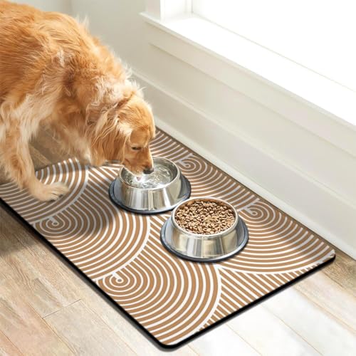 Dog Food Mats for Floors (Circle / 30"L x 17"W)