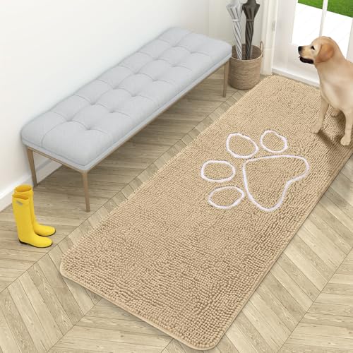 Dog Door Mat for Muddy Paws 59x24 (Beige / 59" X 24")