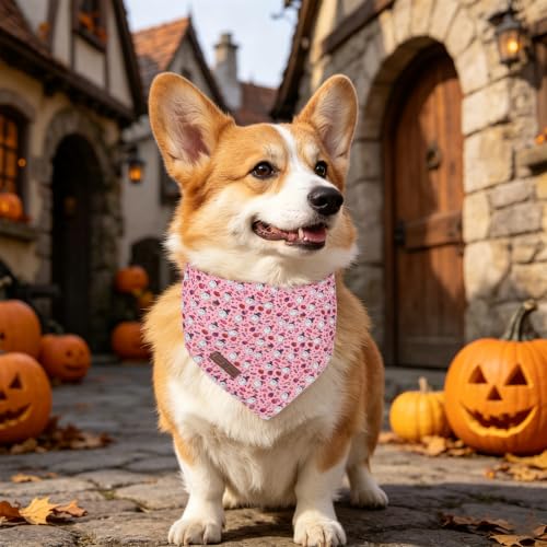 Halloween Pink Dog Bandana (Boo Halloween / Small (Pack of 1))