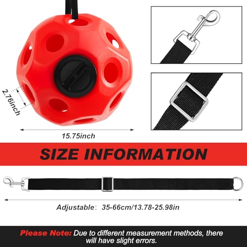 15.75" Extra Large Slow Feed Hay Ball for Horses (Red)