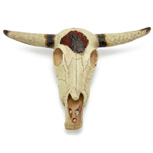 Fish Aquarium Tank Hideout Décor Decorations Bull Skull Tank Decor Cave Animal Large Reptile Bones Snake for Desert Terrarium Ornament (Buffalo-large)
