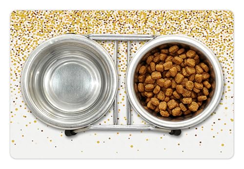 Abstract Pet Mat for Food and Water (Orange Yellow)