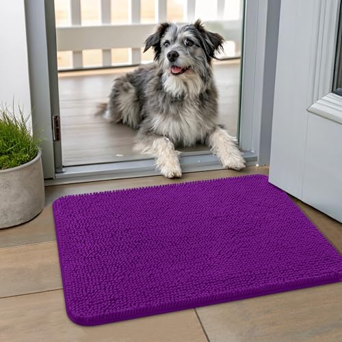 Dog Door Mat for Muddy Paws 24x16 (Purple / 24"X16")