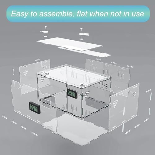Acrylic Reptile Breeding Box Terrarium Cage Tank (Reptile-Tank-M (No Tray))
