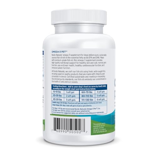 Omega 3 Fish Oil for Dogs with EPA + DHA (90 Count (Pack of 1))