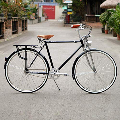 English Vintage Bicycle Saddle Touring City Saddle Comfortable Comfort Leather Bicycle Seat with Spring Rivets for Women Men (Brown)