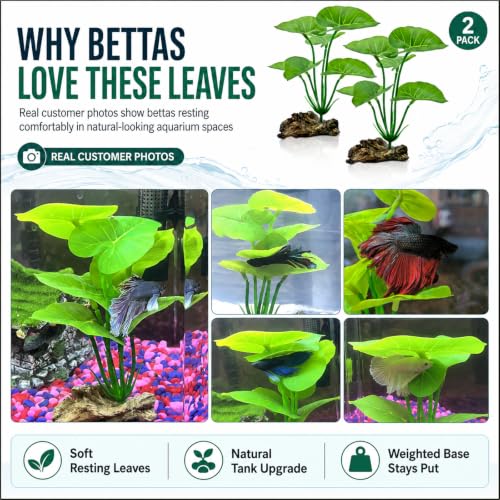 2 Pack Aquarium Decor Betta Fish Tank Decorations 6 (A (2-pack))