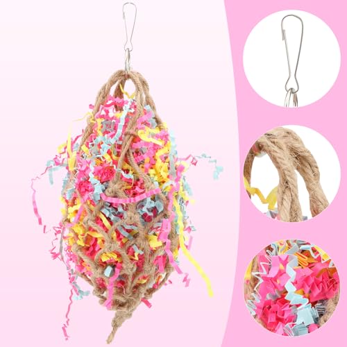Bird Shredding Foraging Toy Parrot Cage Hanging Paper Chew Toy (Shredding Toy)