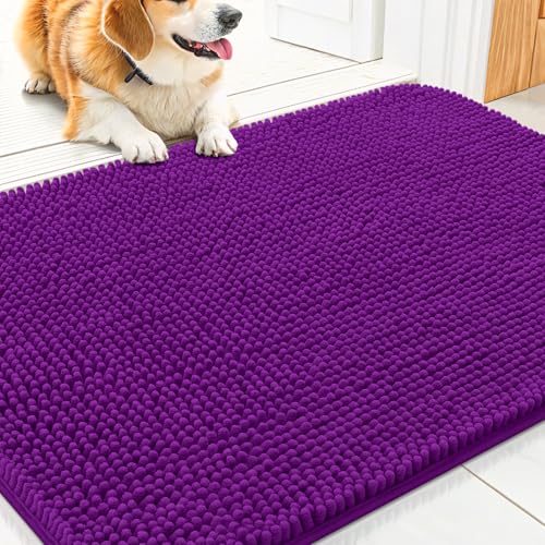 Dog Door Mat for Muddy Paws 30x20 (Purple / 30"X20")