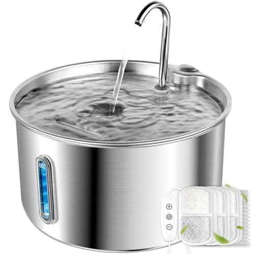 Stainless Steel Cat Water Fountain (Stainless Steel+20 Filter)