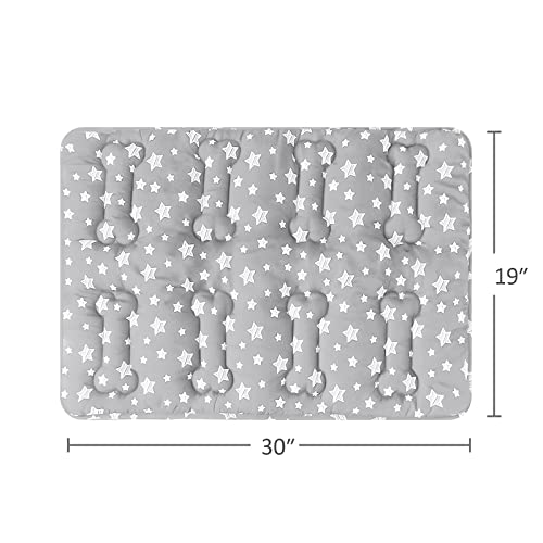 Dog Crate Mat (Medium 30"X19" / Grey+Grey)