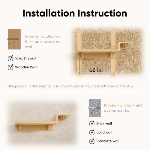 Cat Wall Shelves (Light Wood Color)