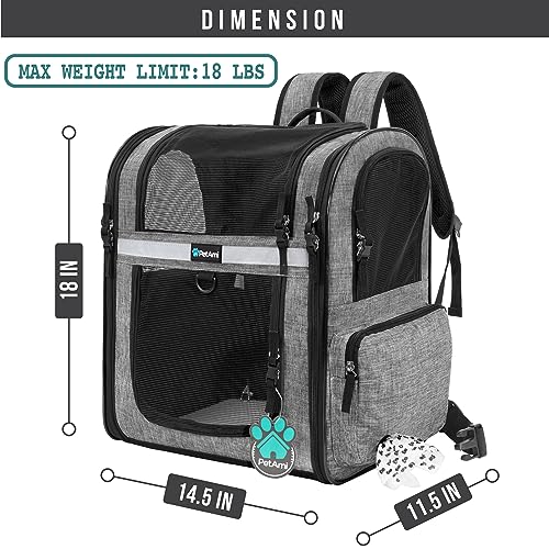 Dog Backpack Carrier for Cats (Heather Grey)