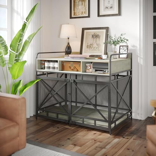 Dog Crate Furniture (48"L x 27.6"W x 36"H / Grey)