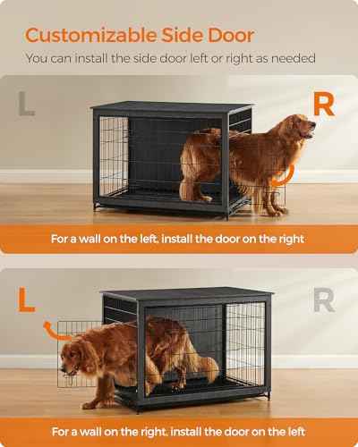 44.1" Dog Crate Furniture (Ink Black / 44.1"L x 29.5"W x 32.3"H)