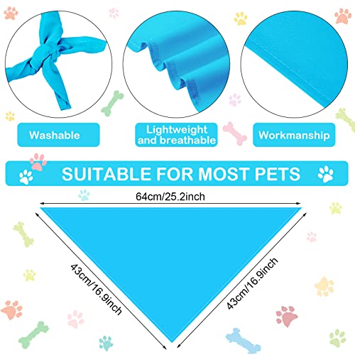 12 Pcs Plain Dog Bandanas Blank Adjustable Washable (64 x 43 x 43 cm / Fresh Color)