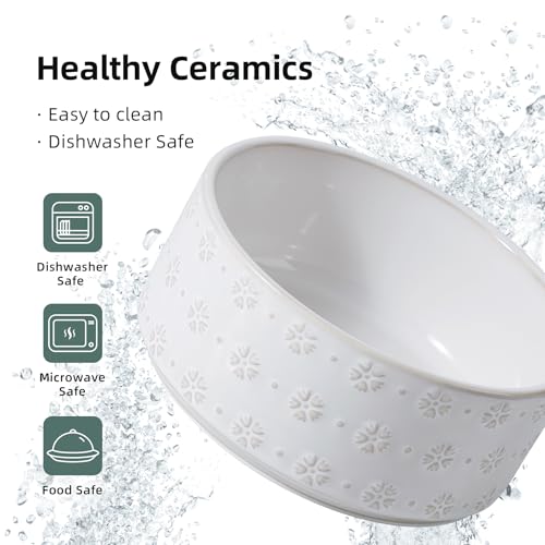 Elevated Dog Bowls (Double Bowls with Stand- Arctic White / 5CUPS)