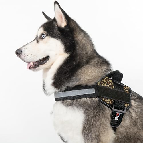 Dog Harness Reflective No (Leopard Brown / Girth 15" to 18")