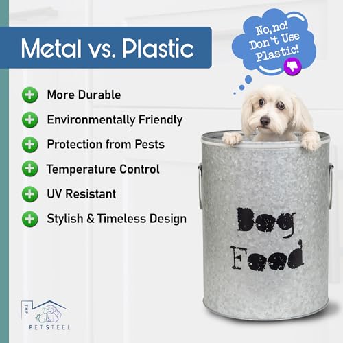 Large 60lb & Small 20lb Dog Pet Food Storage Canister with Scoop (Combo - Large Dog 60lb & Small Dog 20lb)