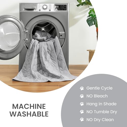 Deluxe Leakproof Cooling Blanket for Dogs with Q (Heather Silver Grey / 30*70)