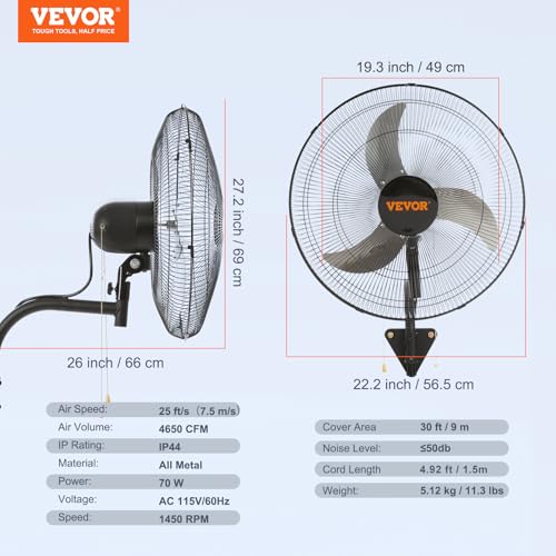 20 Inch Wall Mount Fan (20 Inch / Oscillating)