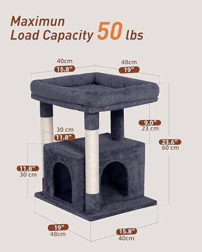 23.6" Cat Tree for Large Cat (Dark Gray)