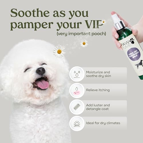 PAWFUME Skin & Coat Detangler Spray for Dogs (Conditioning Moisturizing Spray / Pack of 4)